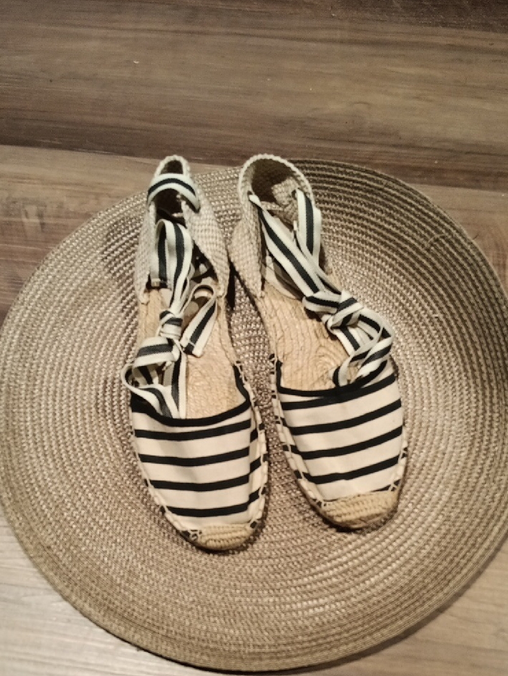Soludos Striped Black and White Espadrille Sandals - Women